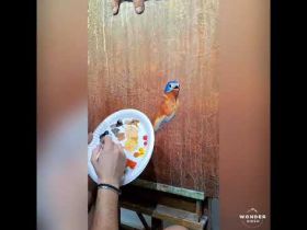 Pintando un pájaro al óleo - Alberto cardoso